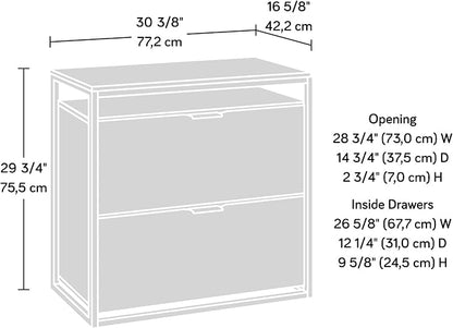 Sauder International Lux Lateral File, L: 30.32" x W: 16.54" x H: 29.72", Sindoori Mango Finish