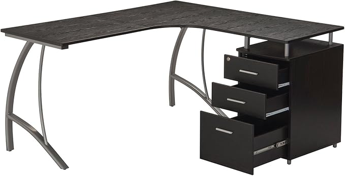 NicBex Laik-DW-00046-DX Desks, 59" W x 55" D x 30" H, Espresso
