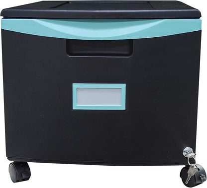Storex 61270A01C File Cabinet, 1-Pack, Black/Teal