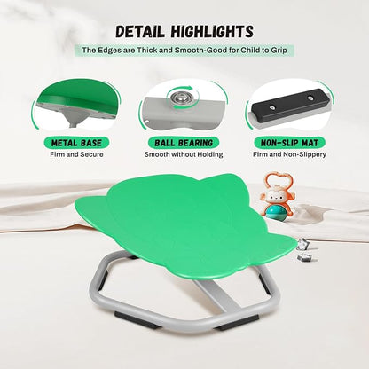 Elephant Kids Swivel Chair, Seat and Spinning Chair, Body Coordination Training Chair, Green Non Slip Sensory Toys 360° Spinning Chair for Autistic Kids Aged 3+, Improving Toddler's Physical Fitness
