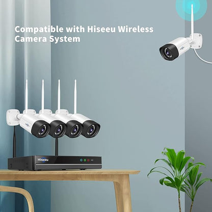 Hiseeu 2K Wireless Pro Security Camera Wireless Outdoor, 2-Way Audio, 3MP Surveillance Cameras, IP66 Waterproof, 2.4Ghz & 5Ghz, Motion Detection, SD Storage, Compatible with System, Work with Alexa