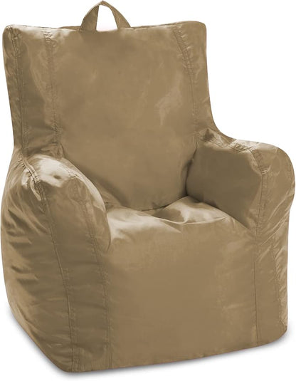 Posh Creations Structured Comfy Bean Bag Chair for Gaming, Reading, and Watching TV, Pasadena Chair, Microsuede - Camel