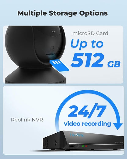 REOLINK Indoor Security Camera E1 Pro(Black), 4MP Plug-in Pet Camera Support 2.4/5 GHz WiFi, 360 Degree Auto Tracking Baby/Dog Monitor, Person/Pet Detection, Night Vision, 2 Way Audio, Local Storage