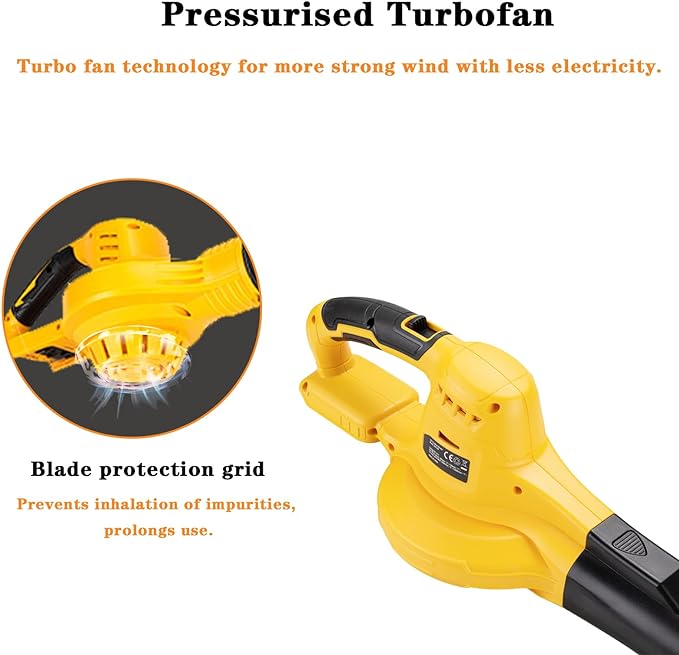 Cordless Leaf Blower Compatible for Dewalt 20V Max Battery(𝐁𝐚𝐭𝐭𝐞𝐫𝐲 & 𝐂𝐡𝐚𝐫𝐠𝐞𝐫 𝐍𝐨𝐭 𝐈𝐧𝐜𝐥𝐮𝐝𝐞𝐝), Electric Handheld Lightweight Leaf Blower for Lawn Care & Yard Cleaning