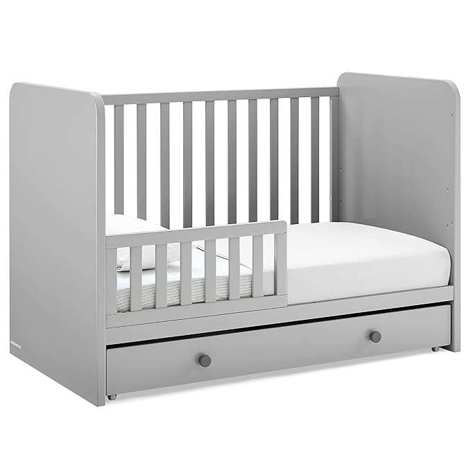 GAP babyGap Graham 4-in-1 Convertible Crib with Storage Drawer - Greenguard Gold Certified, Grey/Dark Grey