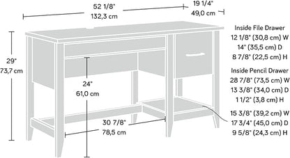 Sauder Summit Station Single Pedestal Desk, Glacier Oak Finish