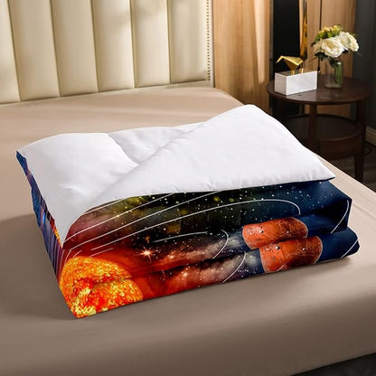 Erosebridal Solar System Bedding Set King Galaxy Space Comforter Set for Kids Boys Toddler Outer Space Room Decor Nebula Planets Orbit Comforter Celestial Universe Stars Quilt Duvet 2 Pillowcases