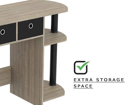 Safdie Small Computer Space-Saver Writing 2 Storage Drawers-Sturdy Study, Work Table-Compact Home, Living, Dorm Room,Bedroom, Office Modern Student, Gamer Desk, One Size, Dark Taupe