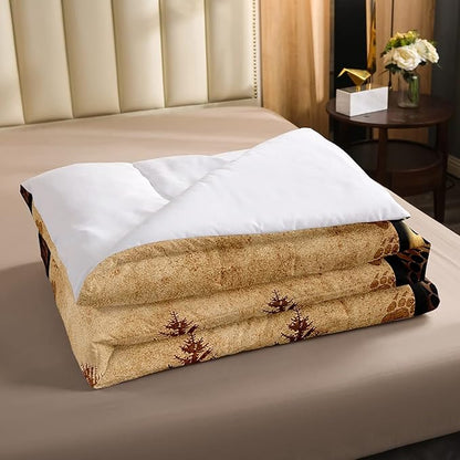 Bear Comforter Set Twin Size Farmhouse Wild Animal Comforter Retro Bear Family Bedding Set for Kids Boys Girls Brown Bear Paws Duvet Set Rustic Bedroom Decor Quilted Set 2Pcs