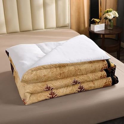 Bear Comforter Set Queen Size Farmhouse Wild Animal Comforter Retro Bear Family Bedding Set for Kids Boys Girls Brown Bear Paws Duvet Set Rustic Bedroom Decor Quilted Set 3Pcs