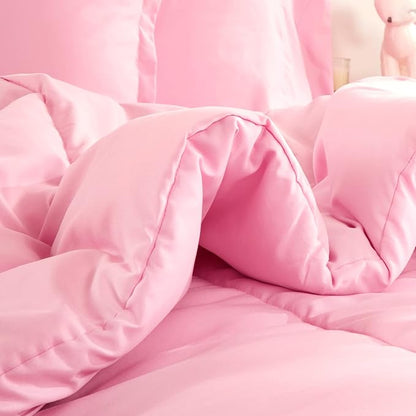 SLEEP ZONE Kids Twin Bedding Comforter Set - Super Cute & Soft Kids Bedding 5 Pieces Set with Comforter, Sheet, Pillowcase & Sham (Ballet Pink Color)