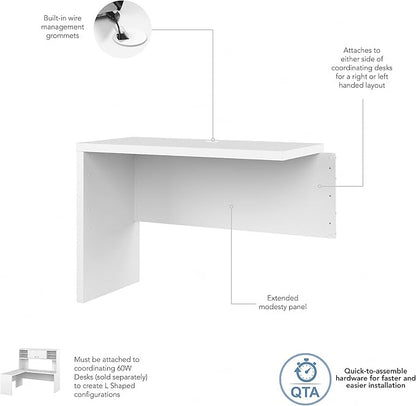 Bush Business Furniture Echo Desk Return/Bridge, Pure White