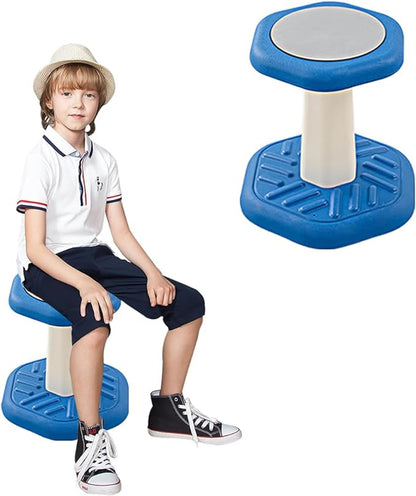 Active Chairs Kids Preschool Wobble Stool - Alternative Flexible Seating Balance Wiggle Stool for Classroom,Preschool,Kindergarten&Elementary School,Active Sensory Chairs,Ages3-8,Blue(14in)