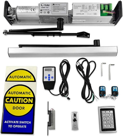 Olideauto Electric Can Opener for Disabled+550LBS Electric Strike+Waterproof Metal Access Keypad+Metal Push Switch
