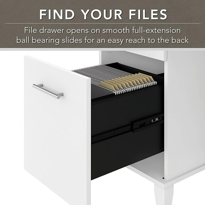 Bush Furniture Somerset 72W Office Desk with Drawers and Hutch in White