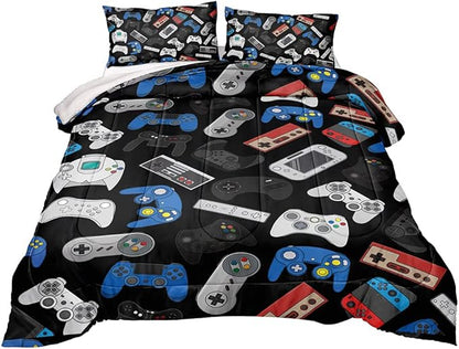 Gaming Comforter for Boys Teen,Game Contoller Bedding Set for Boys Kids,Down Alternative Comforter for All Season,Gamer Home Decor for Boys Comforter Set (Comforter-Game36, Queen)