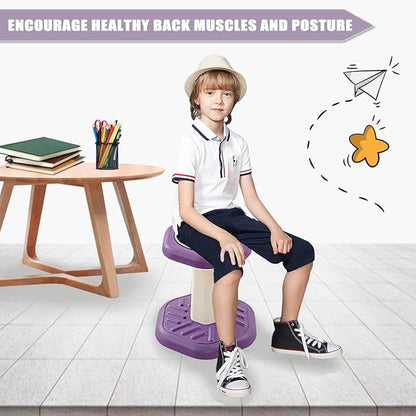 Active Chairs Kids Preschool Wobble Stool - Alternative Flexible Seating Balance Wiggle Stool for Classroom,Preschool,Kindergarten&Elementary School,Active Sensory Chairs,Ages3-8,Purple(14in)
