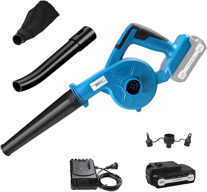 NEWONE Small Leaf Blower Cordless Mini Hand Electric Leaf Blower/Leaf Vacuum,20V 2 Speed Lightweight Sweeper Vacuum with 1 Battery and Charger,Portable for Lawn Care/Dust/Pet Hair/Dust/Small Trash