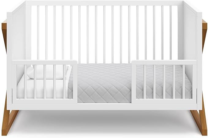 Storkcraft Equinox 3-in-1 Convertible Crib (Vintage Driftwood) Easily Converts to Toddler Bed & Daybed, 3-Position Adjustable Mattress Support Base, Modern Two-Tone Design for Contemporary Nursery
