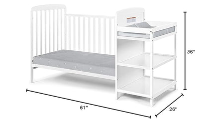 Suite Bebe Ramsey 3 in 1 Convertible Crib and Changer in White