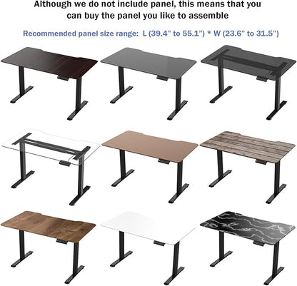 Electric Adjustable Standing Computer Desk Frame, Standing Adjustable Desk Legs, Standing Desk Base Only,Sit Stand Desk Frame for Home and Office(Black)