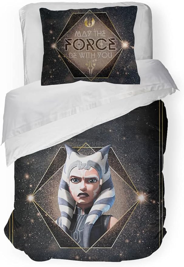 Jay Franco Star Wars The Clone Wars Ahsoka Force Full Comforter & Sham Set - Kids Super Soft Bedding - Fade Resistant Microfiber (Official Star Wars Product)