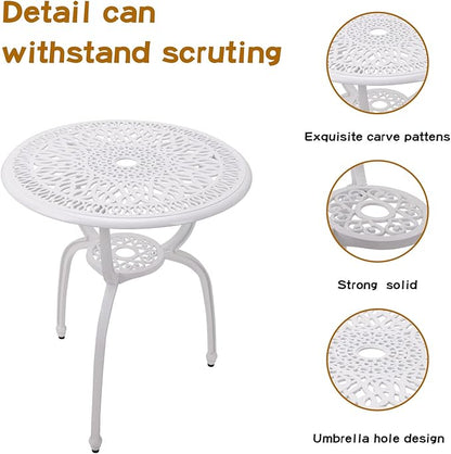 3-Piece Patio Bistro Furniture Set Cast-Aluminum Bistro Table Set for Lawn,Garden,Backyard
