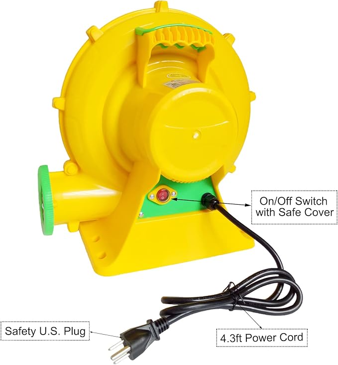 Air Blower 750 Watts, Bounce House Blower for inflatables Jump House, Inflatable Castle and Jump Slides, Efficient and Convenient Commercial Inflatable Blower for Bounce House (Style B-750W)