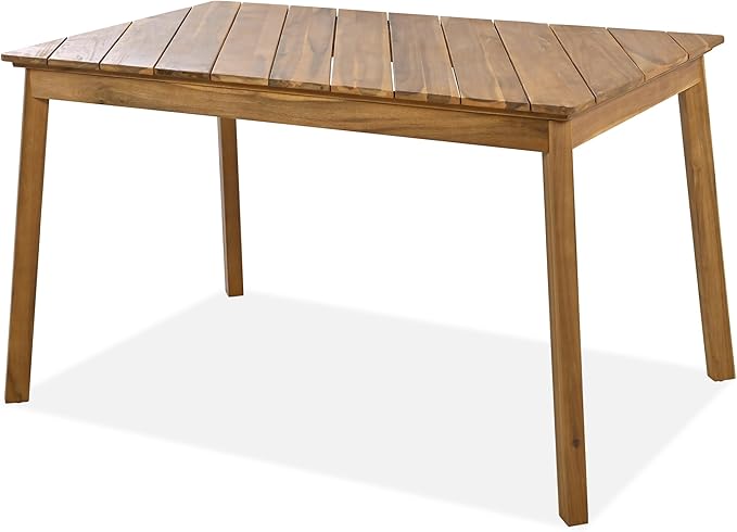 3-Pieces Patio Dining Set with Acacia Wood Tabletop and 2 Benches, Outdoor & Indoor Table and Chairs Furniture for Picnic Barbecue, Porch, Garden, Poolside, Onesize, Natural