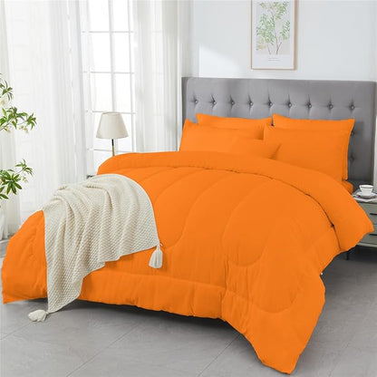 3 Piece Solid Color All Season Bedding Comforter Set Microfiber Soft Lightweight Bedding Set for Kids Teens Adults Room Decor with 1 Comforter and 2 Pillowcases Queen