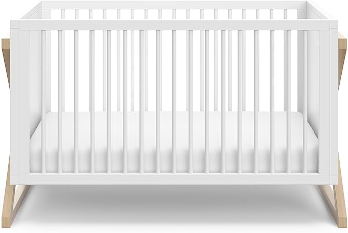 Storkcraft Equinox 3-in-1 Convertible Crib (Driftwood) - Easily Converts to Toddler Bed & Daybed, 3-Position Adjustable Mattress Support Base, Modern Two-Tone Design for Contemporary Nursery