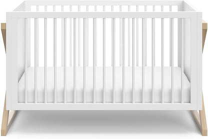 Storkcraft Equinox 3-in-1 Convertible Crib (Driftwood) - Easily Converts to Toddler Bed & Daybed, 3-Position Adjustable Mattress Support Base, Modern Two-Tone Design for Contemporary Nursery