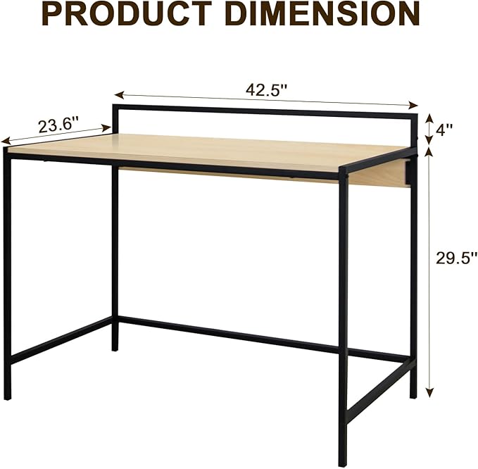42 inches Computer Desk, Home Office Desks, Small Desk for Bedroom, Modern Simple Style Laptop Table, Study Student Writing Desk, Nature