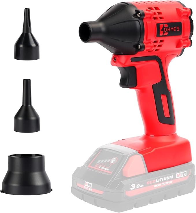 Air Blower Brushless High-Speed Motor Compatible with Milwaukee M18 Battery Air Duster Leaf Blower For Camping BBQ & Workshop (Battery not included)