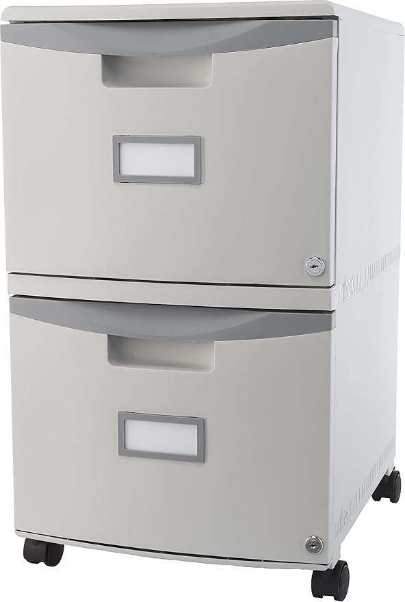 Storex 61310A01C File Cabinet, 1-Pack, Grey/Dark Grey