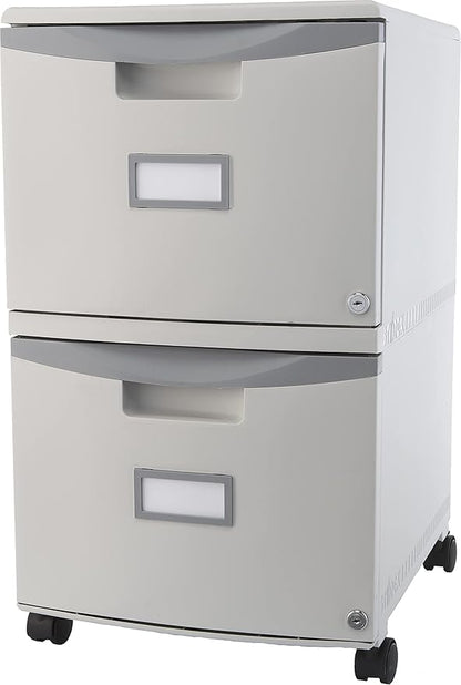 Storex 61310A01C File Cabinet, 1-Pack, Grey/Dark Grey