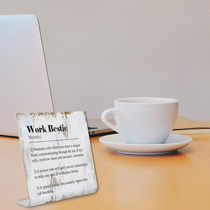 Work Bestie Gifts for Women Leaving Going Away Gift for Coworker Funny Coworker Leaving Gifts Sarcastic Farewell Gifts for Coworkers Leaving Colleague Farewell Signs Gift LD8