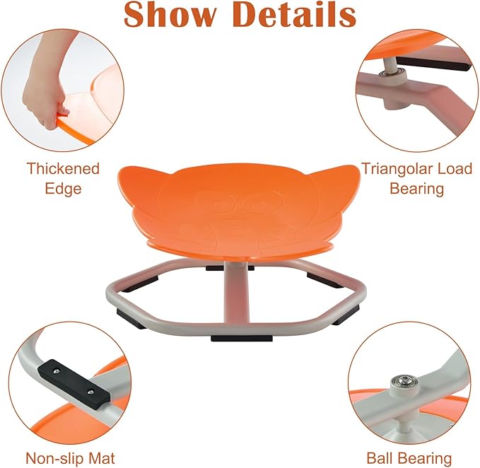 Kids Spinning Chair Sensory Swivel Chair Elephant Sit and Spin Chair Toys Autism ADHD Swivel Chair Spinning Seat for Ages 3-12 Promote Balance Physical Coordination Sensory Room Items