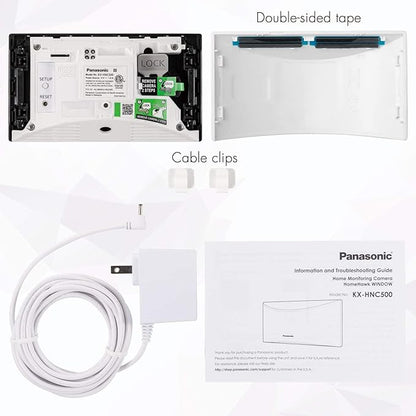 Panasonic HomeHawk Window Home Monitoring Camera for Outdoor Monitoring, Mounts to Inside Window, Color Night Vision, Wide Angle, 24/7 Full HD Recording, Person Detection, Alexa Compatible KX-HNC500