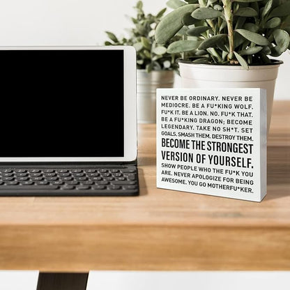 Home Office Desk Wooden Box Sign Decor, The Best Things in Life Are The People We Love, Inspirational Quotes Desk Decor Motivational Desk Decorations for Women Men Office Lady Boss Entrepreneur Gifts