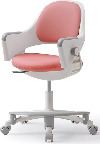 SIDIZ ringo Kids Desk Chair : Ergonomic Kids Chair with Footrest, 4-Step Growing Function, Adjustable Seat Height, Sit-Locking Casters, Swivel Type Kids Chair (Rosy Pink Chair)