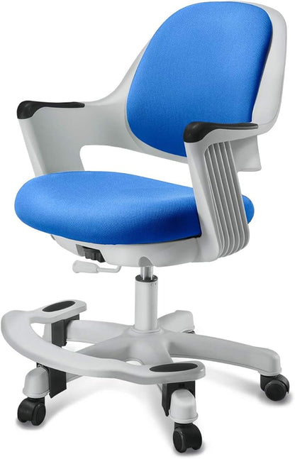 Kids Desk Chair: Ergonomic Kids Computer Chair | Adjustable Kids Office Chair with Wheels & Arms | Study Chair for Girls and Boys - Kids Chair Desk with Wheel Covers (Ocean Blue)