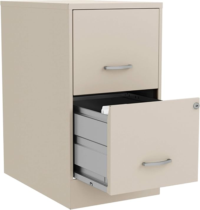 Lorell LYS SOHO File/File 2-Drawer File Cabinet, Stone,Chrome