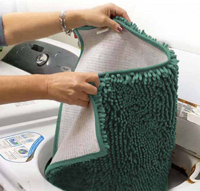 Muddy Mat® Shown ON TV Highly Absorbent Microfiber Door Mat and Pet Rug Non Slip Thick Washable Area and Bath Mat Soft Chenille for Kitchen Bedroom Indoor and Outdoor - Seafoam Green Small 28"X18"