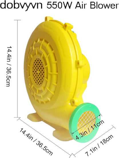 Air Blower 550 Watts, Bounce House Blower for inflatables Jump House, Inflatable Castle and Jump Slides, Efficient and Convenient Commercial Inflatable Blower for Bounce House (Style C-550W)