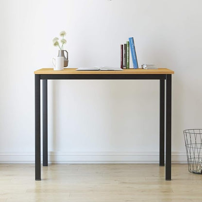 SogesGame Small Computer Desk, 39.4 inches Small Office Desk Computer Table Study Writing Desk Workstation for Home Office,Teak Black