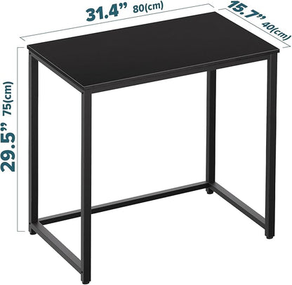 SINPAID Small Computer Desk 31.5 inches Desk for Small Spaces Sturdy Home Office Desk Modern Gaming Desk Study Writing Laptop Table, Black Desk