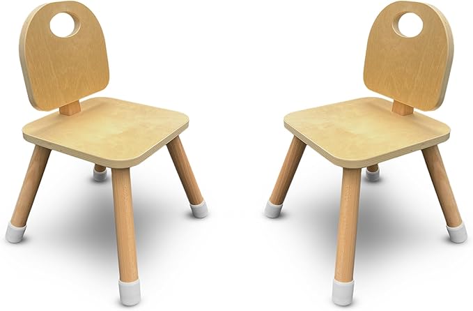 7 Days of Play Set of 2 Wooden Kids Chairs for Home, Classroom, Preschool, Daycare, Playrooms (Ages 2+)