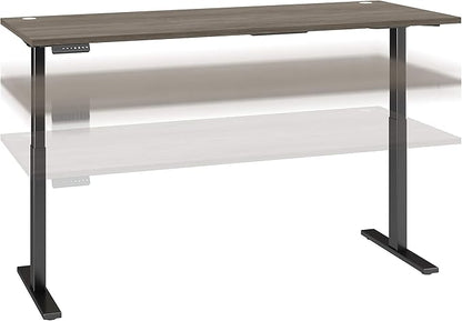 Bush Business Furniture Move 60 Electric Ergonomic Sit-Stand Computer Table for Home and Professional Office, 72W x 30D, Modern Hickory