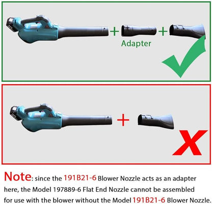 197889-6 Blower Flat End Nozzle, Compatible with 18V X2 36V Hand held Blower, Fits XBU03 & XBU02Z Model